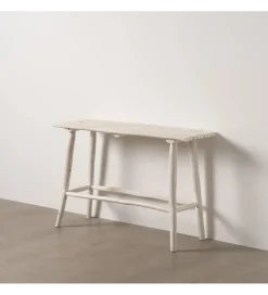 Zona-Design Konsola WORNYM 120 cm drewno teak biała przecierana