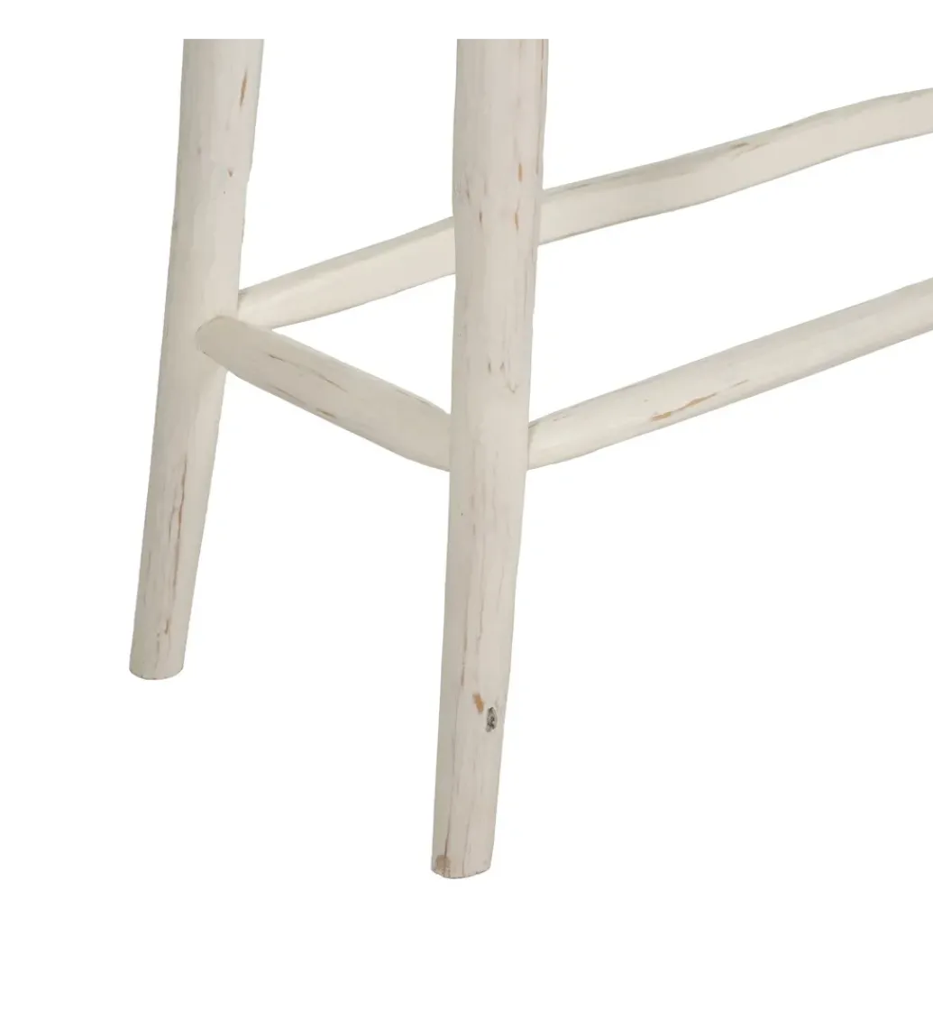 Zona-Design Konsola WORNYM 120 cm drewno teak biała przecierana