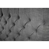 Invicta Interior Łóżko tapicerowane PARIS CHESTERFIELD 180 cm x 200 cm Szare lniane