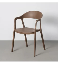 Zona-Design Krzesło BARETO 80 cm brązowe z podłokietnikami nogi v