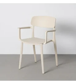 Zona-Design Krzesło BARETO 80 cm kremowe z podłokietnikami