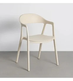 Zona-Design Krzesło BARETO 80 cm kremowe z podłokietnikami nogi v