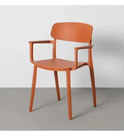 Zona-Design Krzesło BARETO 80 cm pomarańczowe z podłokietnikami