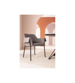 KARE Krzesło BESS 83 cm bouclé szary