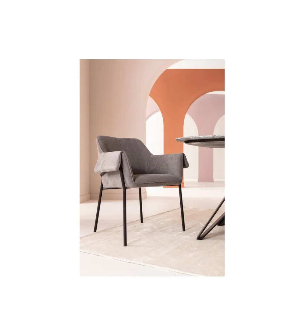 KARE Krzesło BESS 83 cm bouclé szary