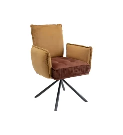 KARE Krzesło CHELSEA 88 cm welur brązowe