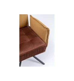 KARE Krzesło CHELSEA 88 cm welur brązowe