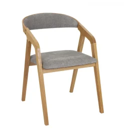 POLSKI DESIGN Krzesło dębowe LORIN z podłokietnikami tkanina