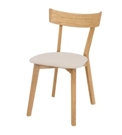 POLSKI DESIGN Krzesło dębowe ORMEN skóra