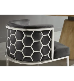 Invicta Interior - przedsprzedaż Krzesło ELEGANCE welwet szary srebrne nogi