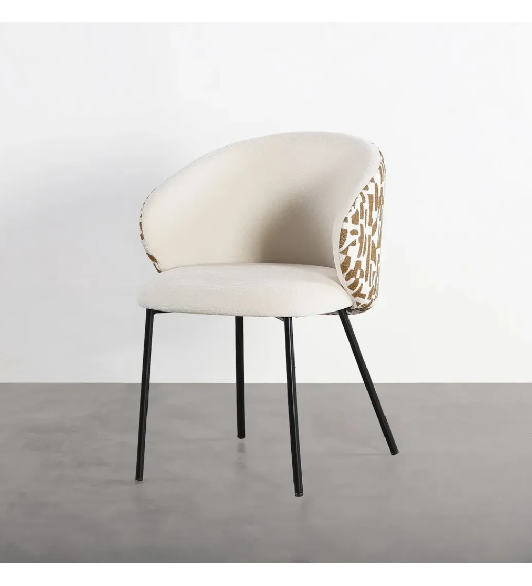 Zona-Design Krzesło ESTAMPADO 74 cm biała ochra
