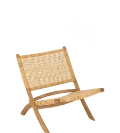 J-Line Krzesło FOLDE 78 cm drewno teak rattan