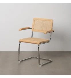Zona-Design Krzesło GIVM z podłokietnikami naturalne ratan drewno kauczuk