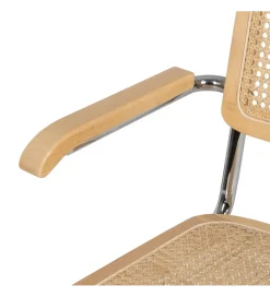Zona-Design Krzesło GIVM z podłokietnikami naturalne ratan drewno kauczuk