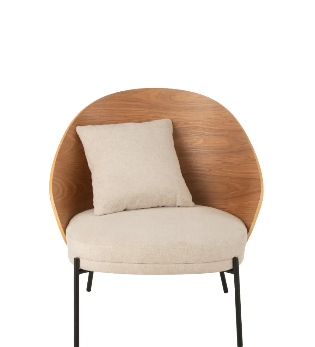 J-Line Krzesło LONEPLY 82 cm naturalne beżowe