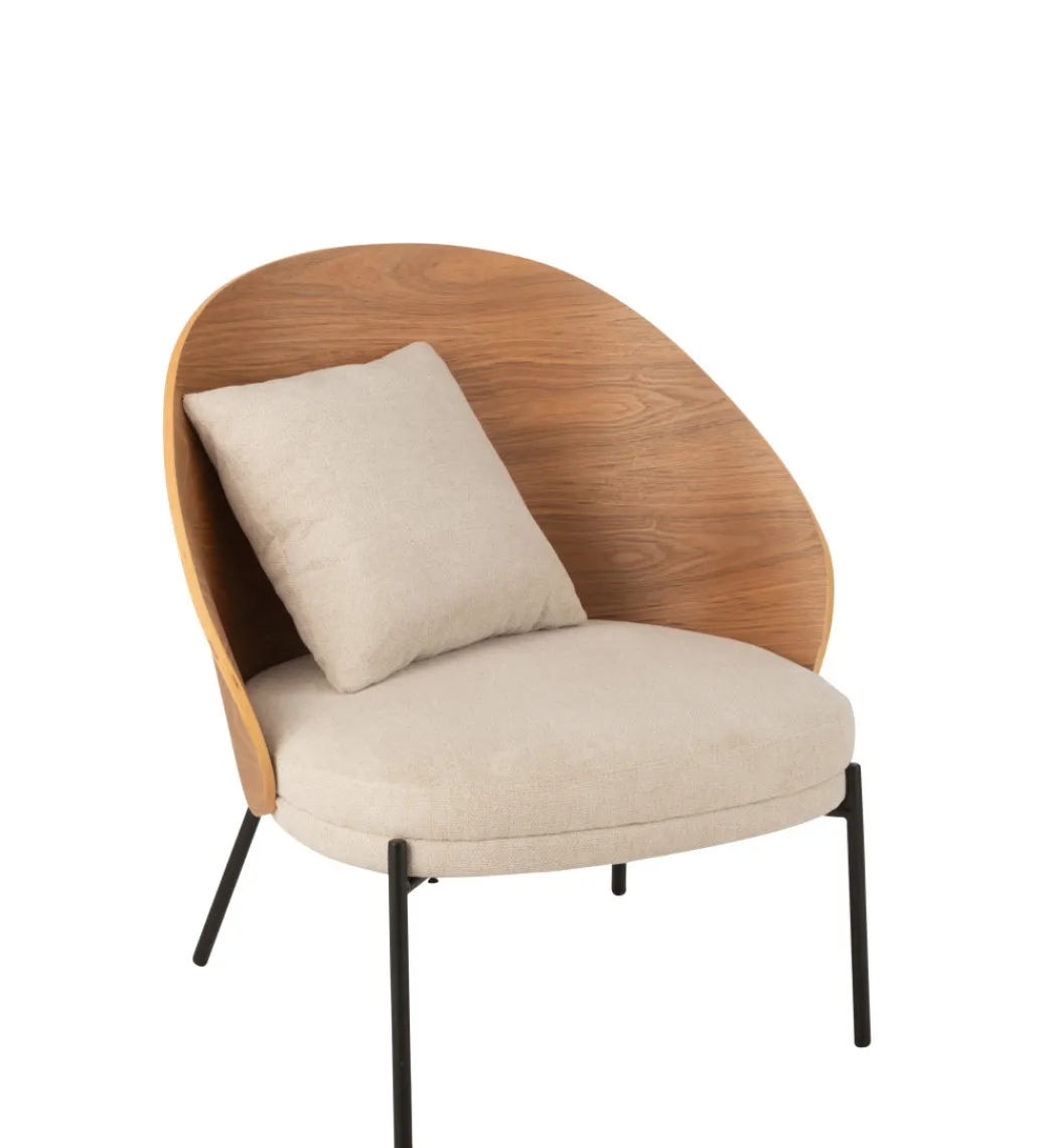 J-Line Krzesło LONEPLY 82 cm naturalne beżowe