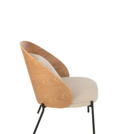 J-Line Krzesło LONEPLY 82 cm naturalne beżowe