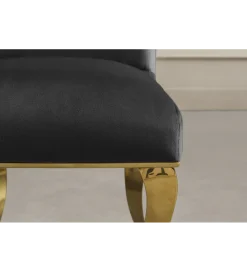 Invicta Interior Krzesło MODERN BAROCK welwet czarny złote nogi