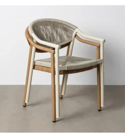 Zona-Design Krzesło NAMILANO 80 cm plecionka w stylu rattan brązowe