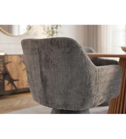 Invicta Interior - przedsprzedaż Krzesło obrotowe AMBIENTO 79 cm 180 stopni chenille szare
