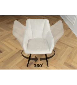 Invicta Interior Krzesło obrotowe AVIGNON chenille beige czarne nogi