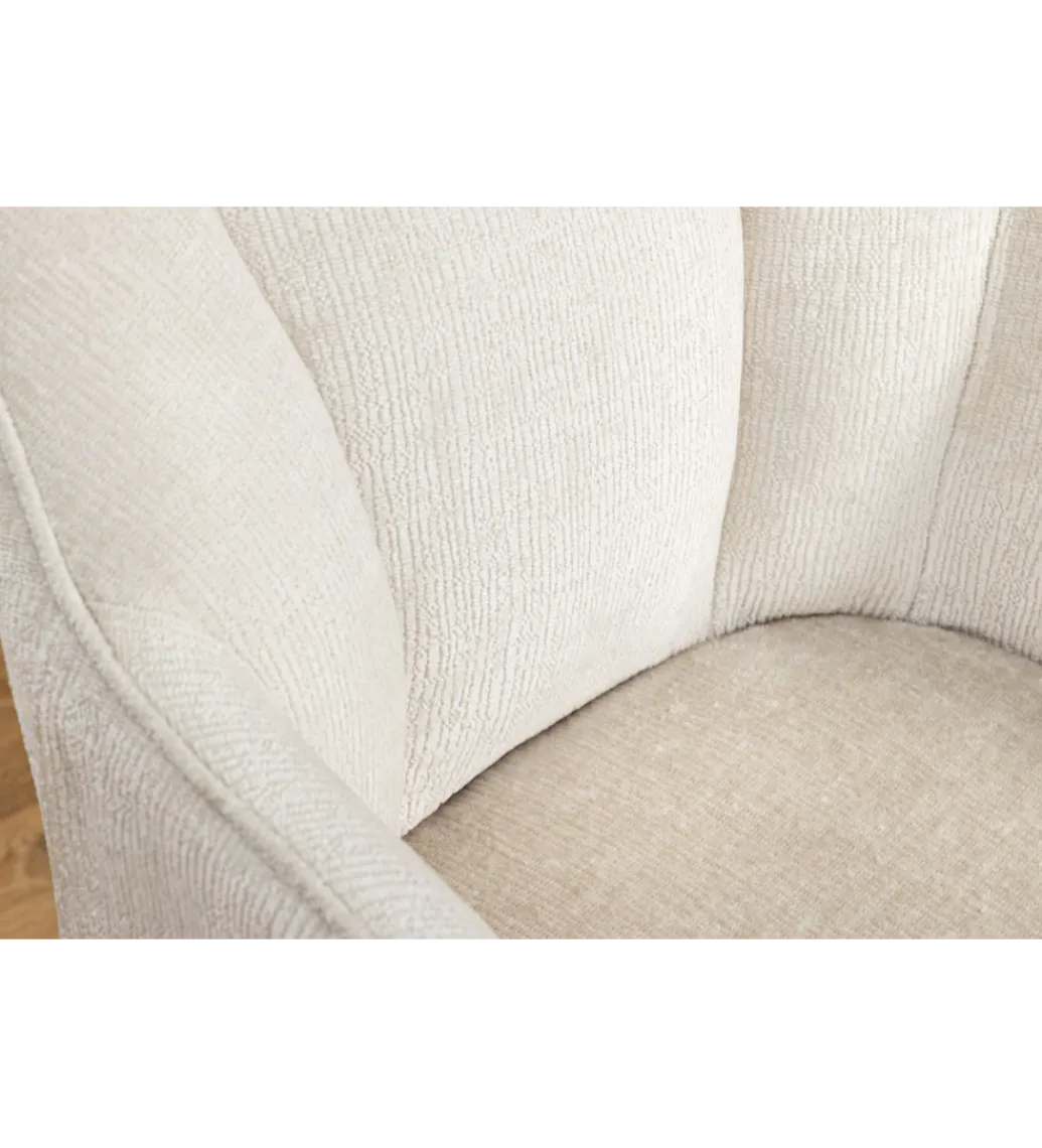 Invicta Interior Krzesło obrotowe AVIGNON chenille beige czarne nogi