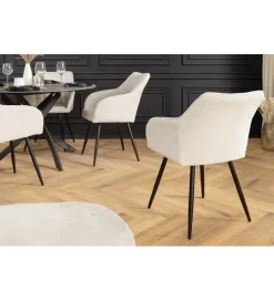 Invicta Interior Krzesło obrotowe AVIGNON chenille beige czarne nogi