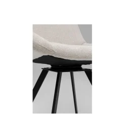 KARE Krzesło obrotowe BARON 88 cm kremowe