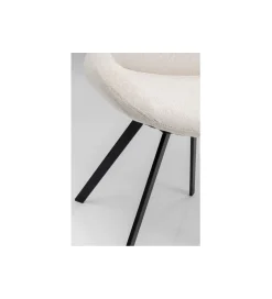 KARE Krzesło obrotowe BARON 88 cm kremowe