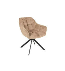 Invicta Interior Krzesło obrotowe PAPILLON 83 cm 180 stopni champagne beżowe