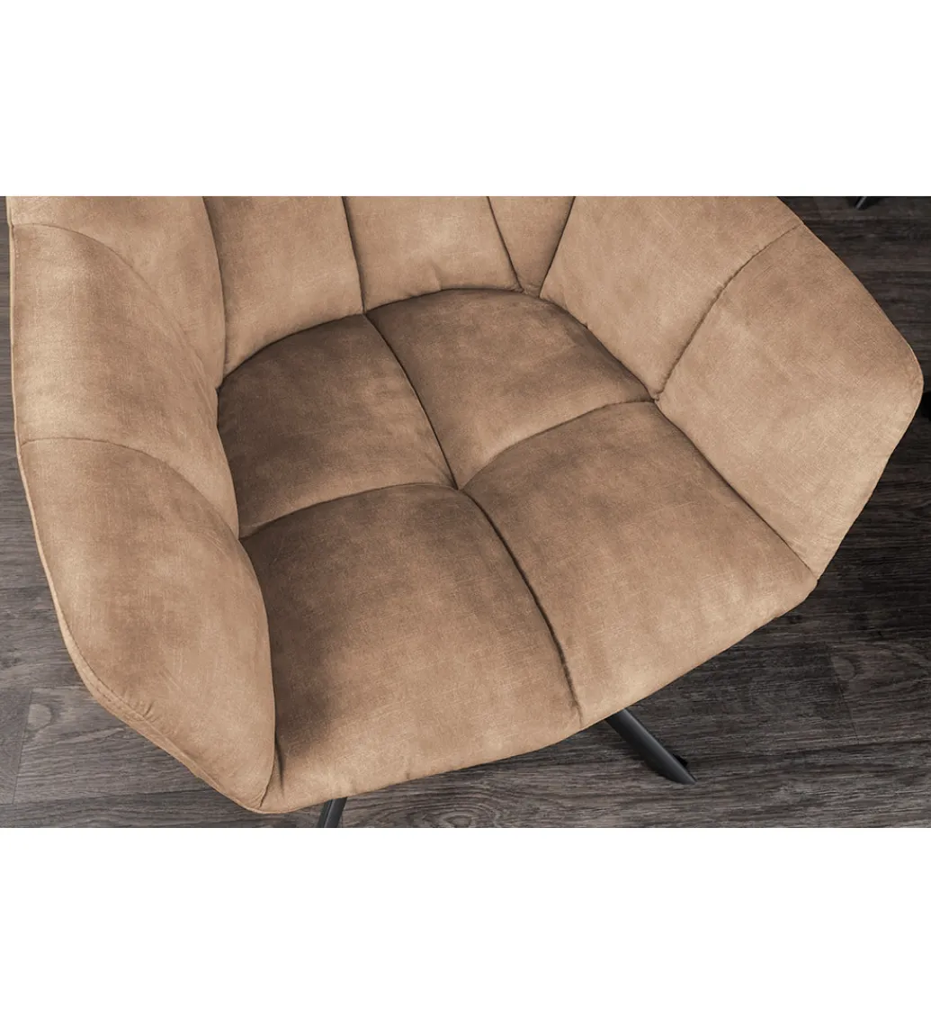 Invicta Interior Krzesło obrotowe PAPILLON 83 cm 180 stopni champagne beżowe