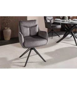 Invicta Interior Krzesło obrotowe PROMETHEUS 88 cm 180 stopni welwet grafitowe