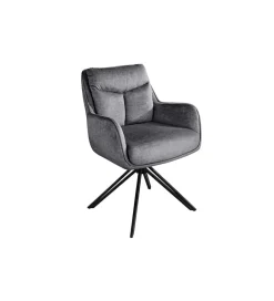 Invicta Interior Krzesło obrotowe PROMETHEUS 88 cm 180 stopni welwet grafitowe