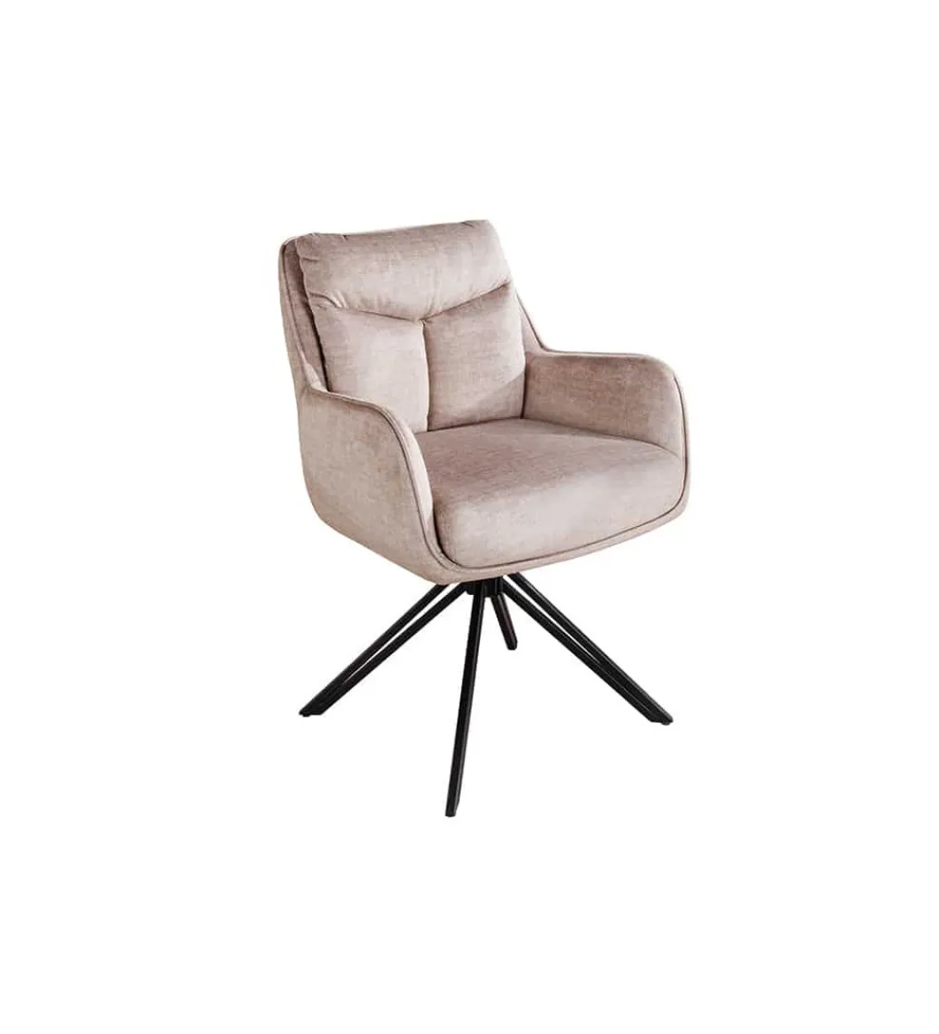 Invicta Interior Krzesło obrotowe PROMETHEUS 88 cm 180 stopni welwet beżowe