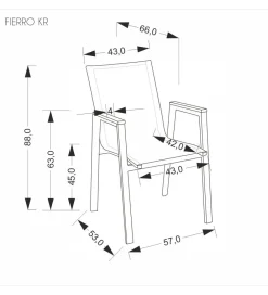 Halmar Krzesło ogrodowe FIERRO 88 cm czarny brązowy