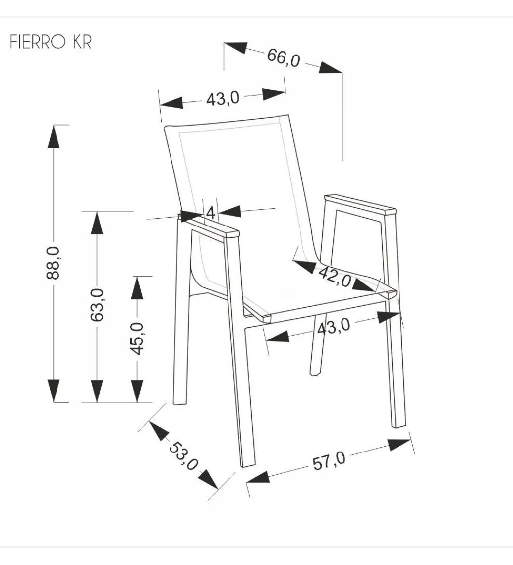 Halmar Krzesło ogrodowe FIERRO 88 cm czarny brązowy