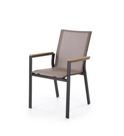 Halmar Krzesło ogrodowe FIERRO 88 cm czarny brązowy