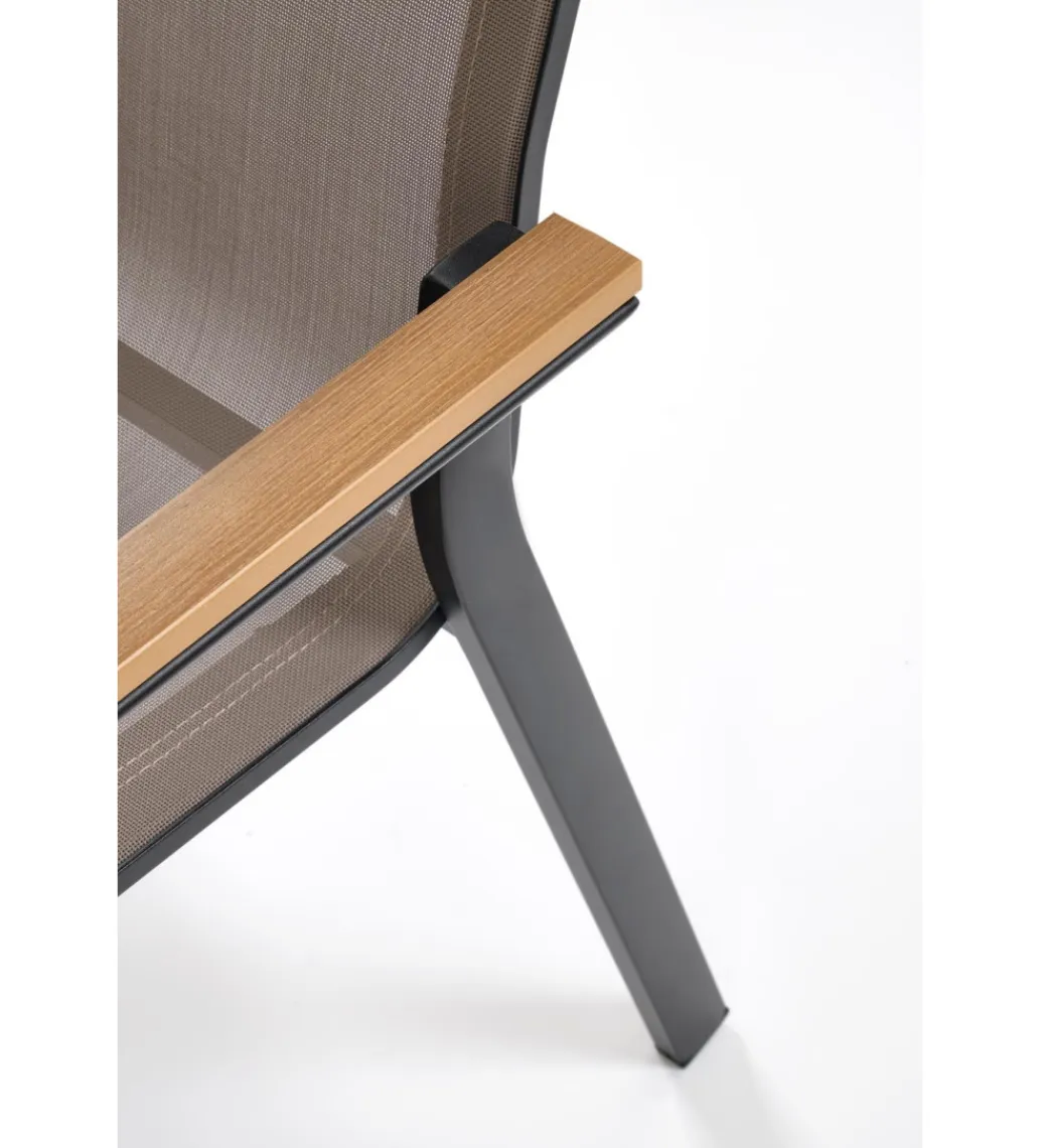 Halmar Krzesło ogrodowe FIERRO 88 cm czarny brązowy