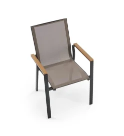 Halmar Krzesło ogrodowe FIERRO 88 cm czarny brązowy