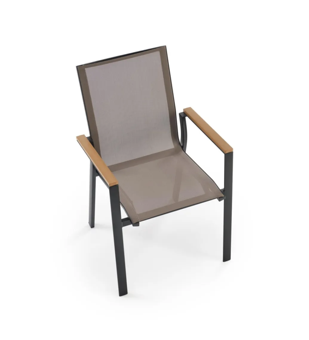 Halmar Krzesło ogrodowe FIERRO 88 cm czarny brązowy