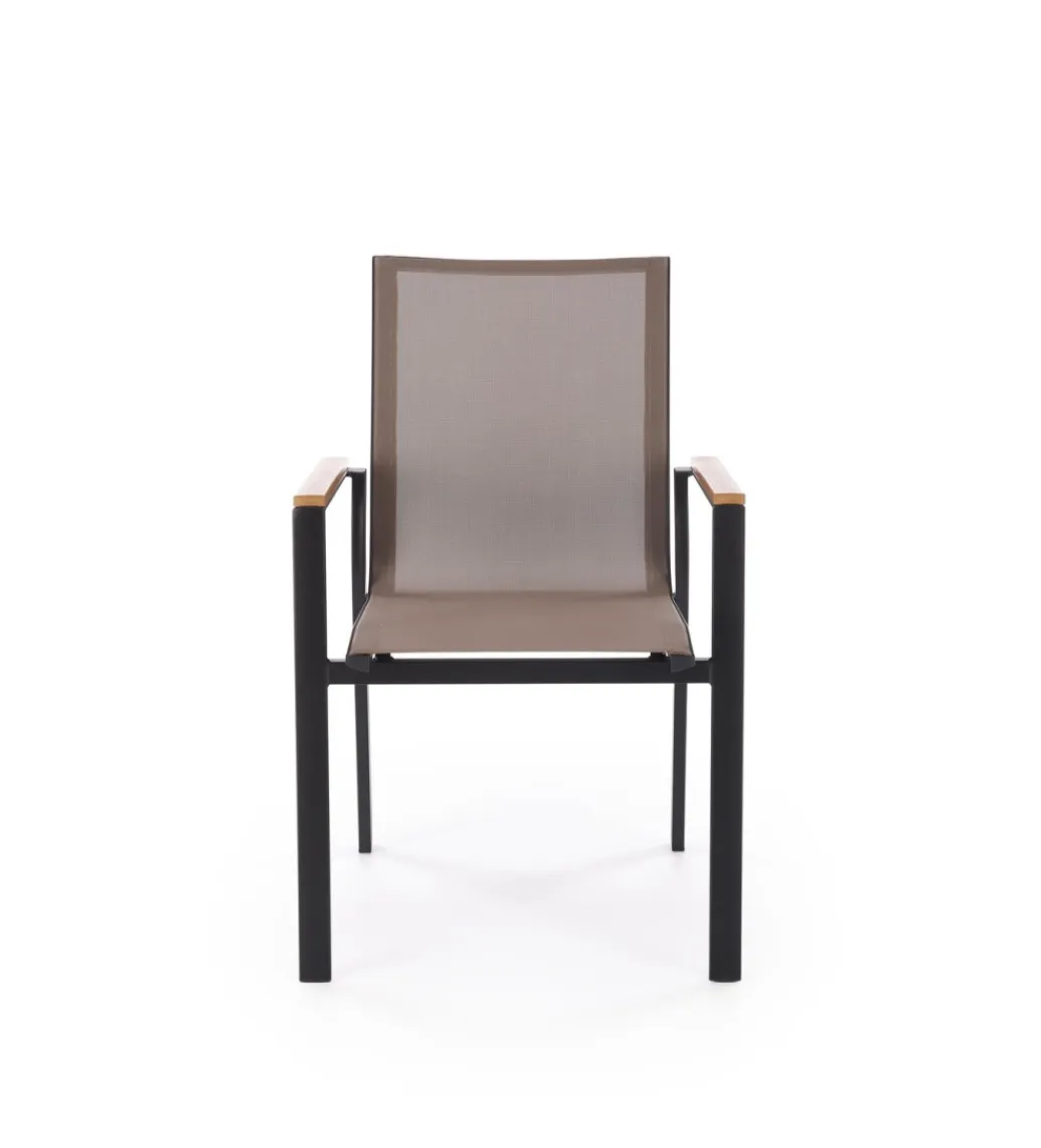 Halmar Krzesło ogrodowe FIERRO 88 cm czarny brązowy