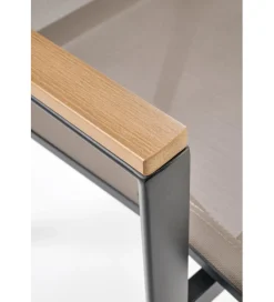 Halmar Krzesło ogrodowe FIERRO 88 cm czarny brązowy