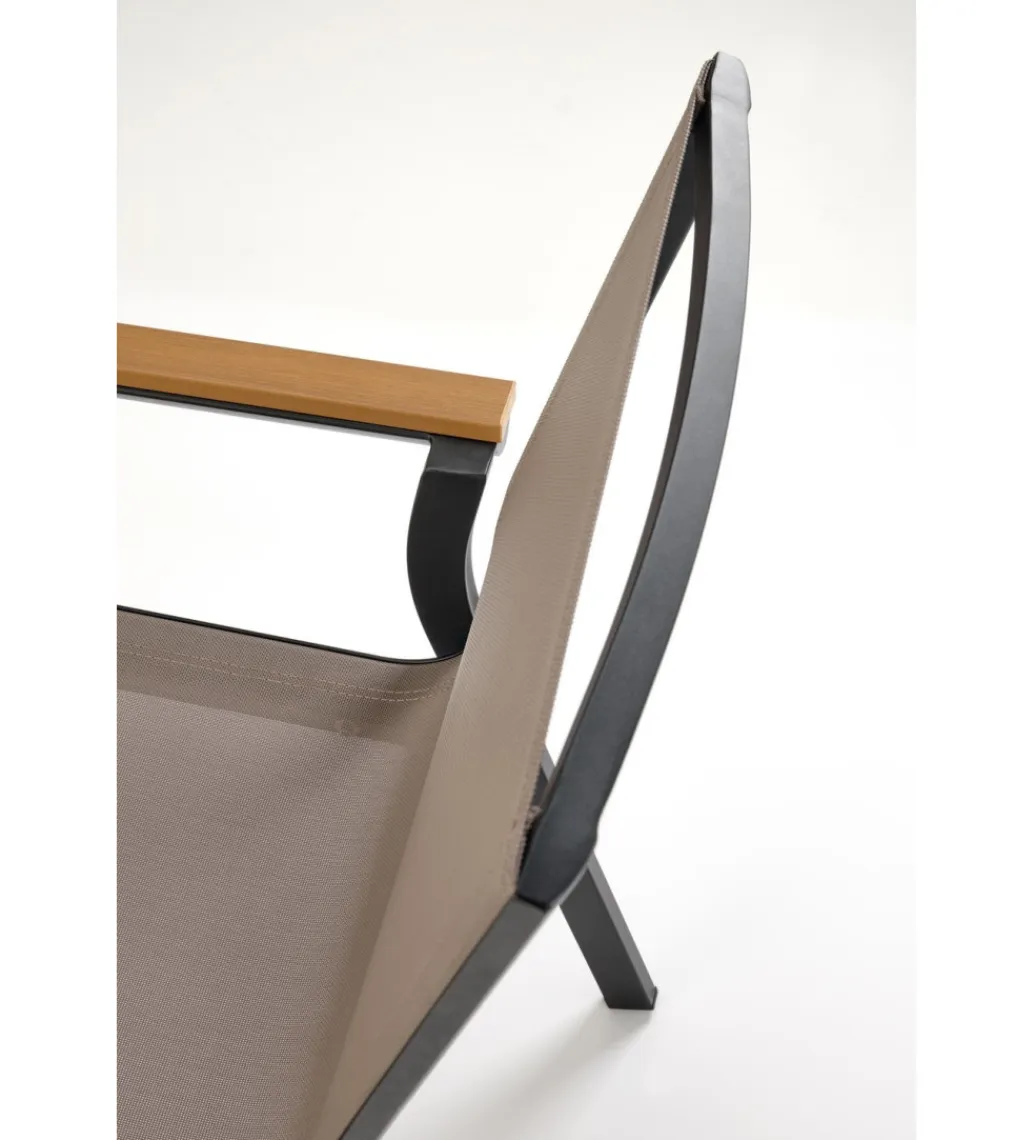 Halmar Krzesło ogrodowe FIERRO 88 cm czarny brązowy