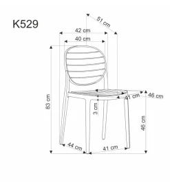 Halmar Krzesło ogrodowe K529 83 cm biały