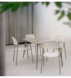 Zona-Design Krzesło ogrodowe MILOS białe szare