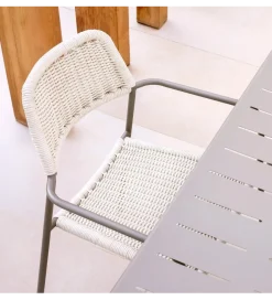 Zona-Design Krzesło ogrodowe MILOS białe szare
