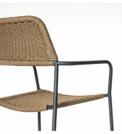 Zona-Design Krzesło ogrodowe MILOS naturalne czarne