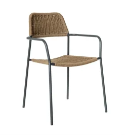 Zona-Design Krzesło ogrodowe MILOS naturalne czarne