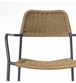 Zona-Design Krzesło ogrodowe MILOS naturalne czarne