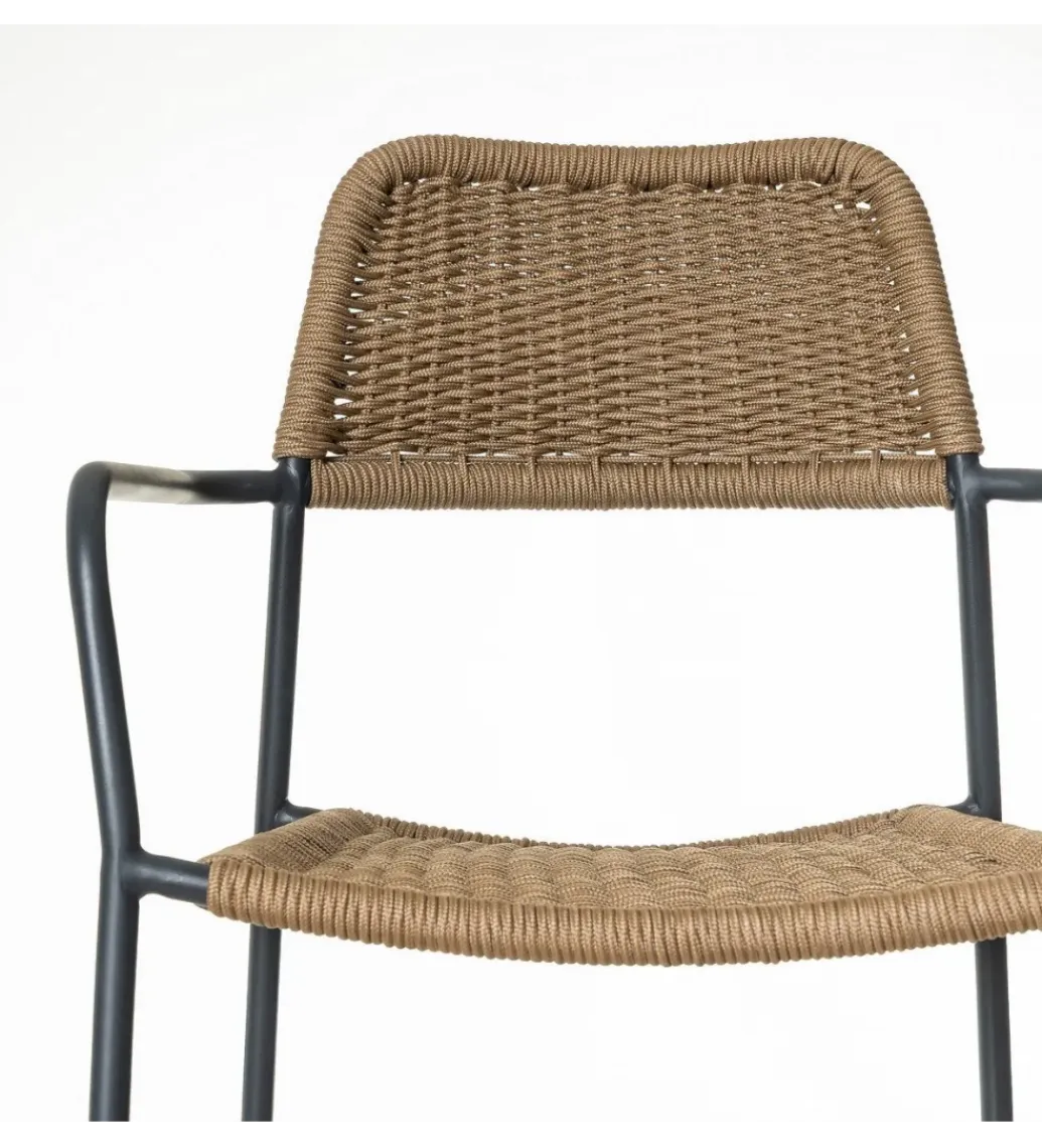 Zona-Design Krzesło ogrodowe MILOS naturalne czarne